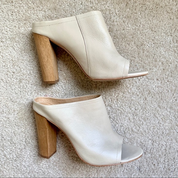 🆕 SHOEMINT Taupe Slip On Block Heel Mules - Picture 6 of 12